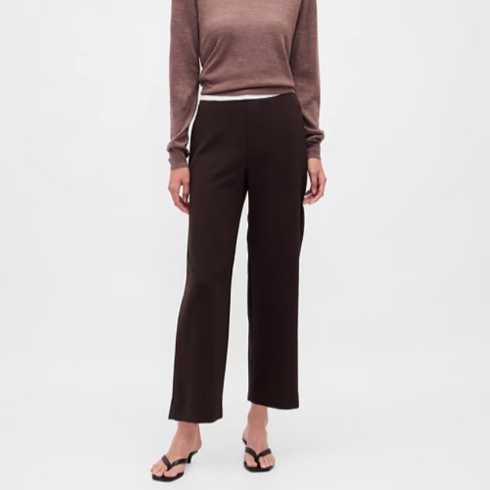 NWT GAP High Rise Twill Straight Ankle Pants in Terra Brown Size 8